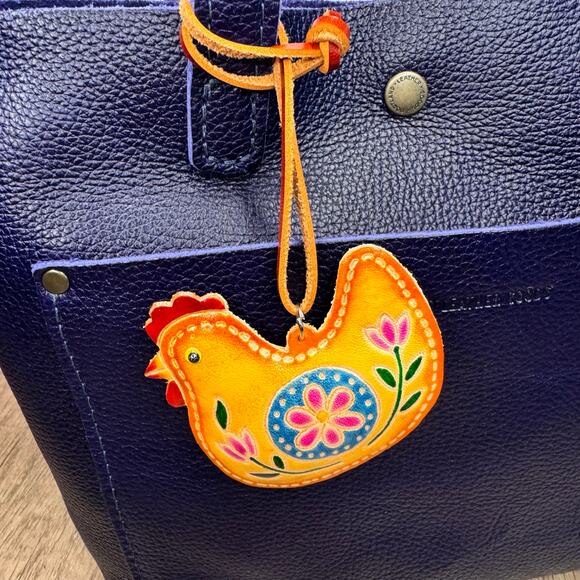 Genuine Leather Purse Charm Chicken Bag Charm Leather Flair Farm Lover NEW! - Picture 4 of 7
